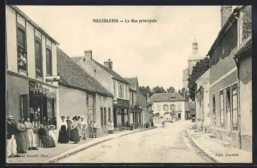 AK Villeblevin, La Rue principale
