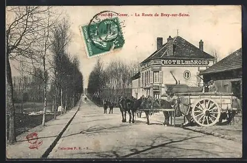 AK Pont-sur-Yonne, La Route de Brays-sur-Seine, Strassenpartie