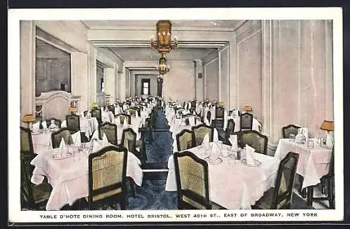 AK New York, NY, Hotel Bristol, 48th St., East of Broadway, Table d`hote dining toom