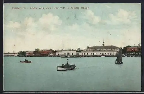 AK Palatka, FL, Water Front, view from F.E.C. Railway Bridge