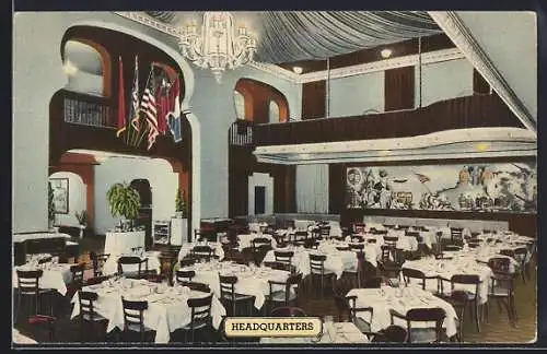 AK New York, NY, Headquarters Restaurant, 108 West 49th Street, near 6th Avenue, interior view of dining room