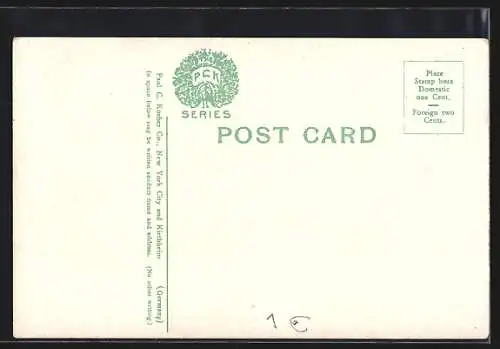 AK Santa Barbara, CA, The Esplanade with U.S. Flag