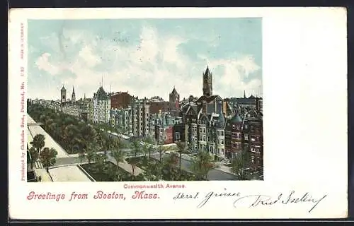 AK Boston, MA, Commonwealth Avenue, birds-eye view