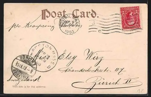 AK Boston, MA, Commonwealth Avenue, birds-eye view