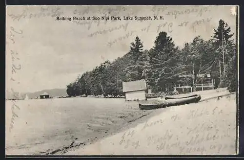 AK Lake Sunapee, NH, Bathing Beach at Soo Nipi Park