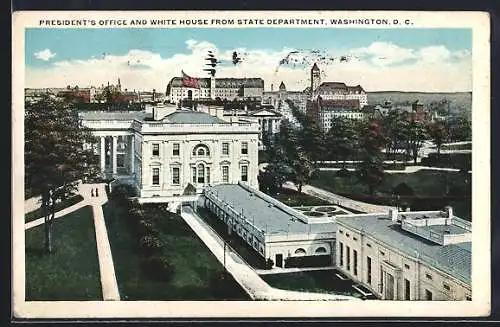 AK Washington D.C., President`s Office and White House from State Department