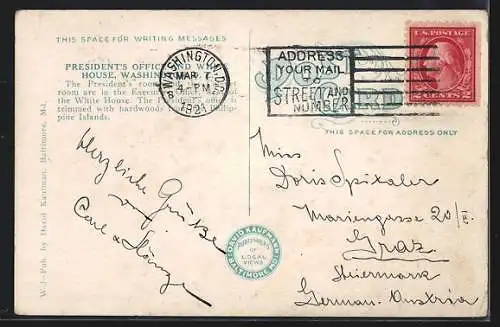 AK Washington D.C., President`s Office and White House from State Department