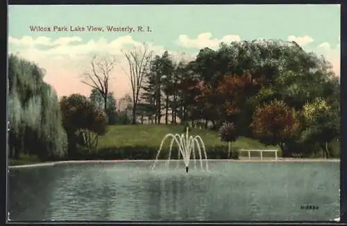 AK Westerly, RI, Wilcox Park Lake View