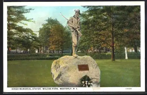 AK Westerly, RI, Hiker Memorial Statue