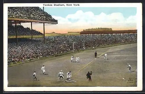 AK New York, Baseballspiel im Yankeestadion