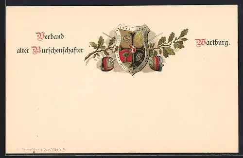 AK Studentenwappen des Verbandes alter Burschenschafter Wartburg