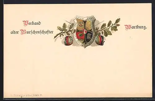AK Studentenwappen des Verbandes alter Burschenschafter Wartburg