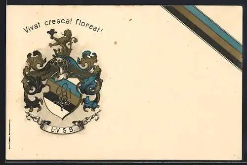 Lithographie Vivat cescat floreat!, Studentenwappen
