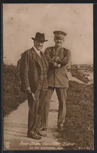 AK Sven Hedin, schwedischer Dichter an den masurischen Seen, Expedition