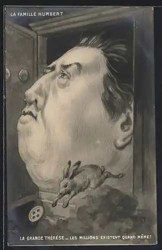 AK Karikatur, La Famille Humbert, Die grosse Thérèse