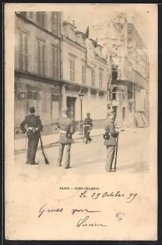 AK Paris, Fort Chabrol cité d`Hauteville, Jules Guerin, Police