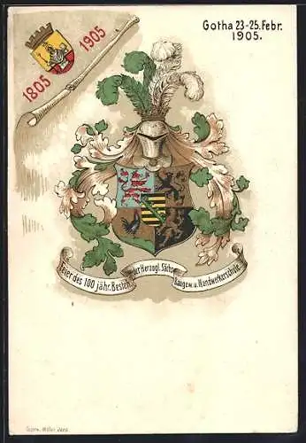 AK Gotha, Feier des 100-jährigen Bestehens der Herzogl. Sächs. Baugew.- und Handwerkerschule 1905
