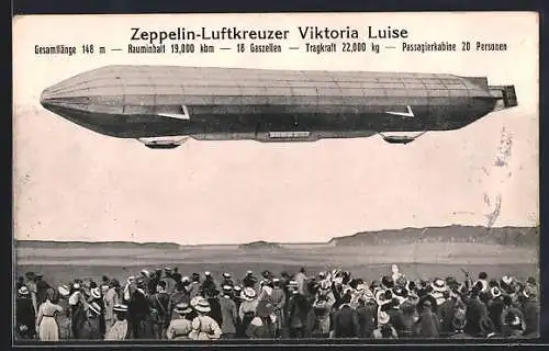 AK Zeppelin-Luftkreuzer Viktoria Luise bei der Landung