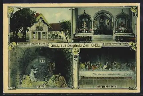 AK Bergholz Zell / O.-Els, Restauration Edouard Brand, Inneres der Oelberg Kapelle, Heiliges Abendmahl