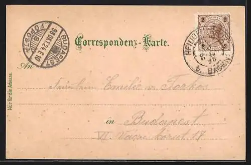 Lithographie Heiligenkreuz, Gesamtansicht, Stifts-Eingang, Stifts-Gasthof