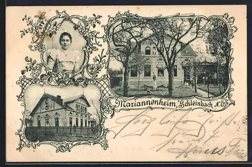 AK Schleinbach, Mariannenheim in 2 Ansichten, Portrait