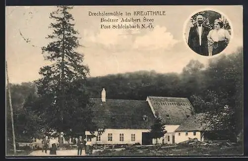 AK Schleinbach /N.-Ö., Drechslermühle im Kreutthale, Bes. Adalbert Svec