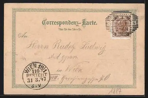 Lithographie Schottwien, Panorama, Klamm & Maria Schutz