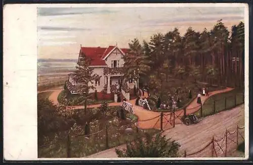 Künstler-AK Gross-Besten, Villa Süd des Genesungsheims