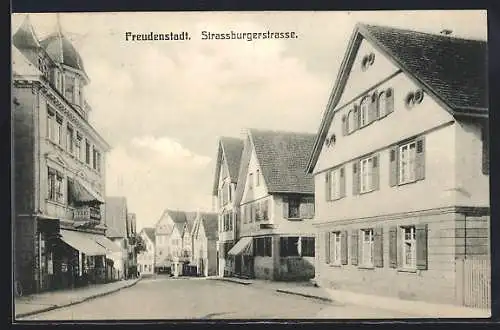 AK Freudenstadt, Blick in die Strassburgerstrasse