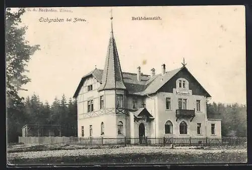 AK Eichgraben bei Zittau, Bethlehemstift am Waldesrand
