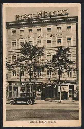 AK Berlin, Hotel Minerva, Königgrätzer Str. 107, Inh. Herm. Zahn