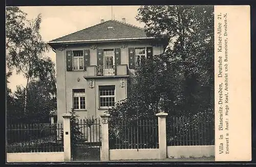 AK Dresden-Blasewitz, Villa, Deutsche Kaiser-Allee 21