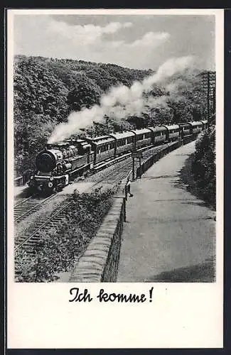 AK Eisenbahn unter Volldampf