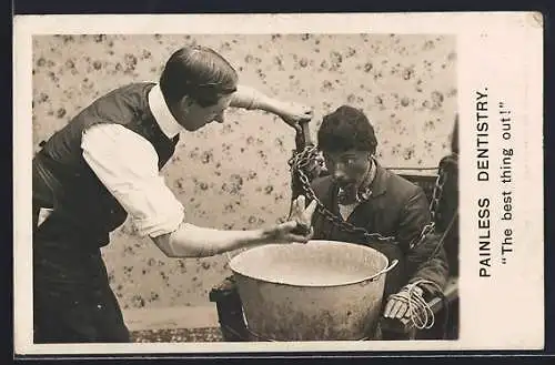 AK Painless Dentistry, The best thing out!, Angeketter Mann beim Zahnarzt