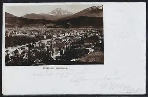 Foto-AK Fritz Gratl: Innsbruck, Teilansicht mit Kirche