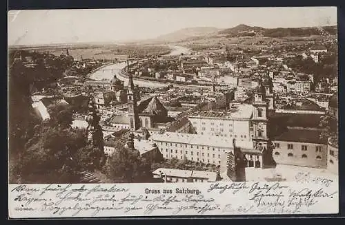 Foto-AK Fritz Gratl: Salzburg, Teilansicht mit Kirche