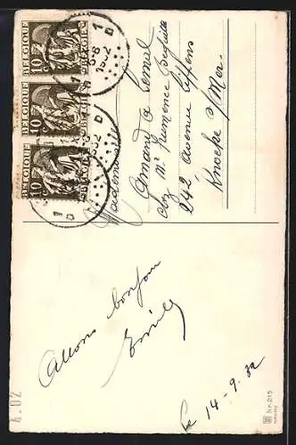 AK verliebtes Paar am Rosenbaum