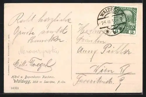 AK Waldegg /N.-Oe., Hotel und Dependance Kuchner