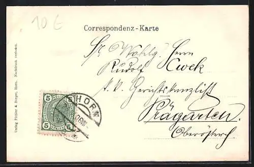 AK Horn, Strassenpartie mit Passanten