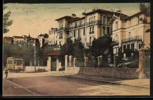 AK Le Cannet, L`Hotel des Anges et le Boulevard Carnot, Strassenbahn