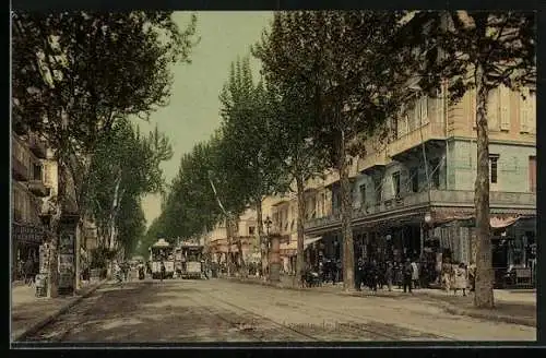 AK Nice, Avenue de la Gare, Strassenbahn