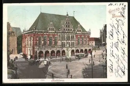 AK Bremen, Blick auf Rathaus