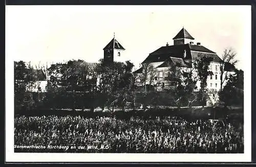 AK Kirchberg an der Wild, Kirchenpanorama von einem Feld aus