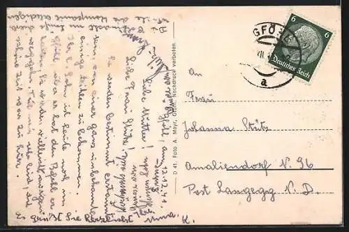 AK Gföhl /N. D., Ortsansicht mit Steinbruch aus der Vogelschau