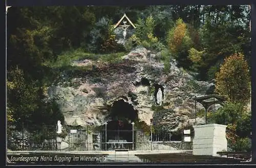 AK Maria Gugging, Ansicht der Lourdesgrotte im Wienerwald