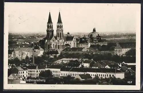 AK Klosterneuburg, Totalansicht aus der Vogelschau