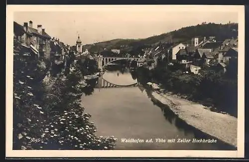 AK Waidhofen a. d. Ybbs, Teilansicht mit Zeller Hochbrücke