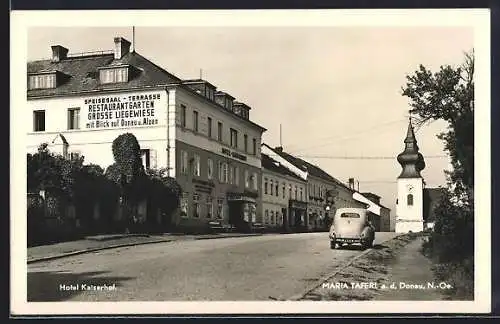 AK Maria-Taferl a.d. Donau, Teilansicht mit Hotel Kaiserhof und Kirche