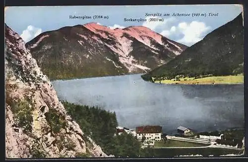 AK Maurach am Achensee, Seespitz mit Raben- u. Seekarspitze