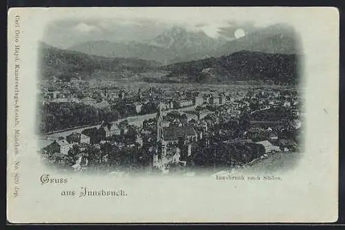 AK Innsbruck, Ortspanorama Blick nach Süden